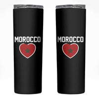Morocco Heart Flag Skinny Tumbler Patriotic Love Gift for Proud Moroccan