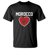 Morocco Heart Flag T Shirt Patriotic Love Gift for Proud Moroccan