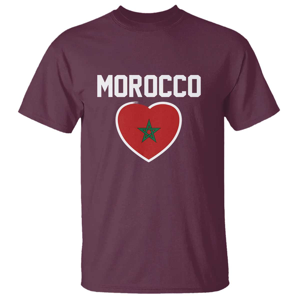 Morocco Heart Flag T Shirt Patriotic Love Gift for Proud Moroccan