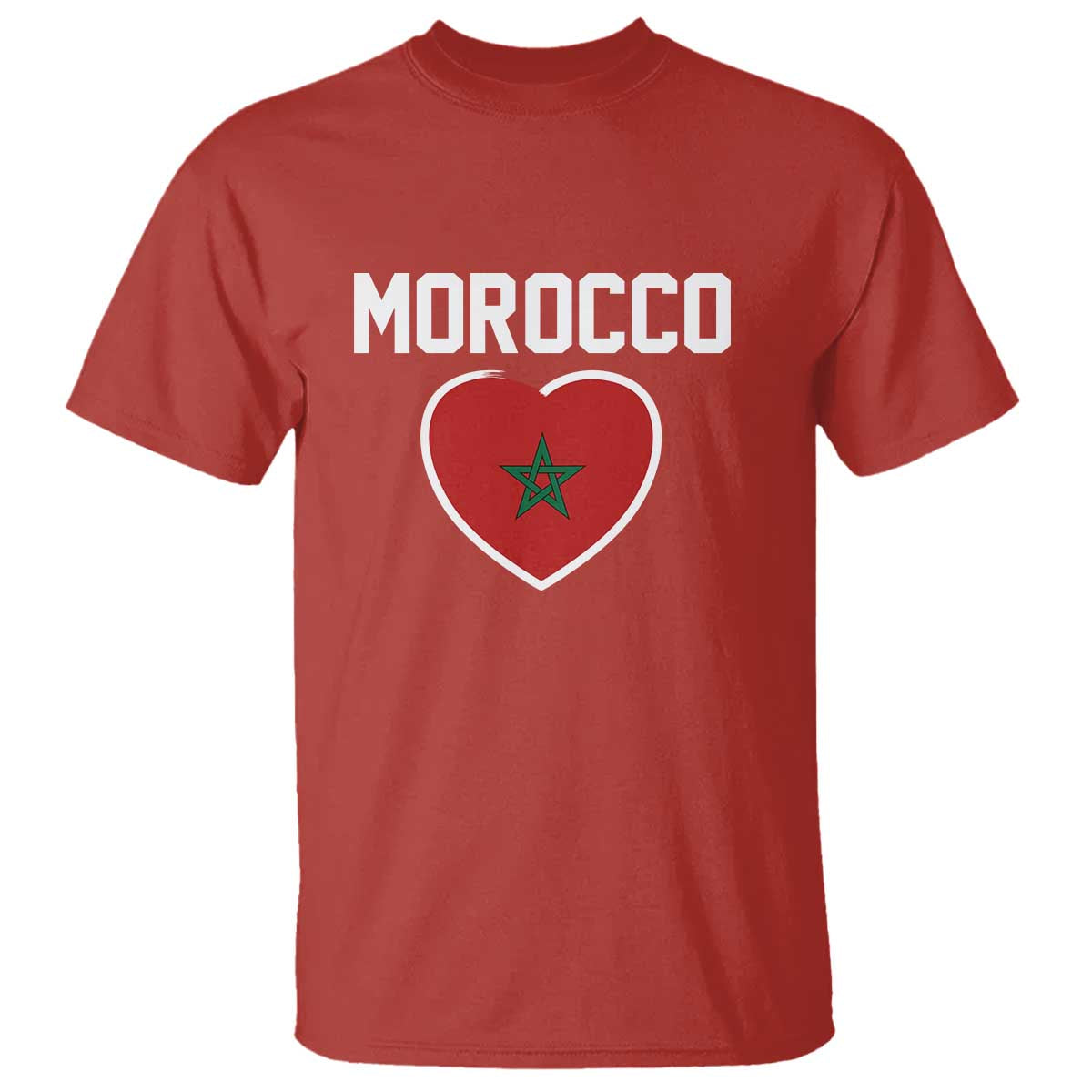 Morocco Heart Flag T Shirt Patriotic Love Gift for Proud Moroccan