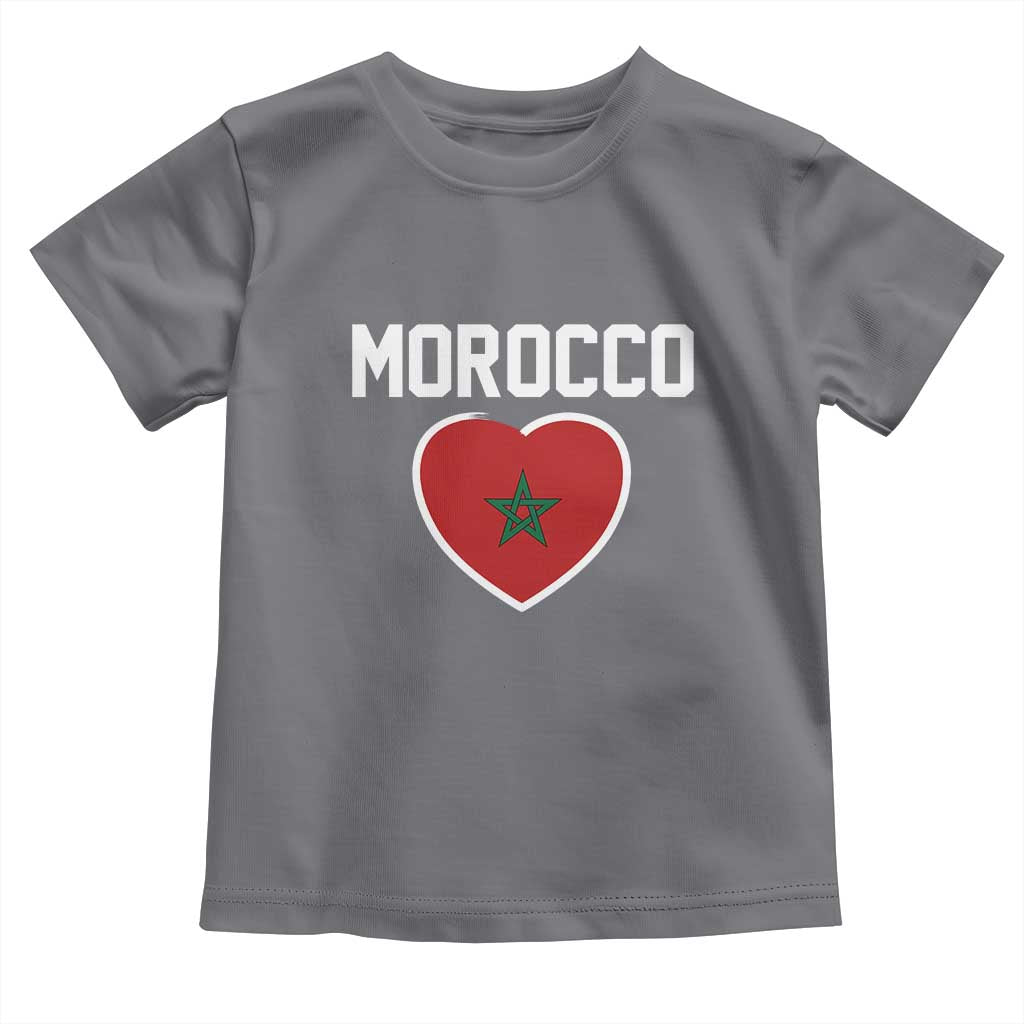 Morocco Heart Flag Toddler T Shirt Patriotic Love Gift for Proud Moroccan