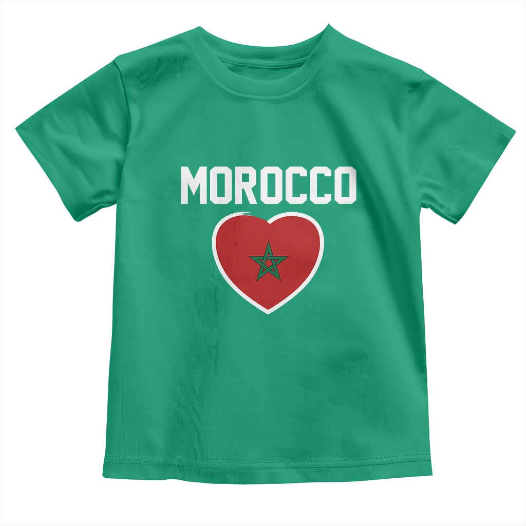 Morocco Heart Flag Toddler T Shirt Patriotic Love Gift for Proud Moroccan