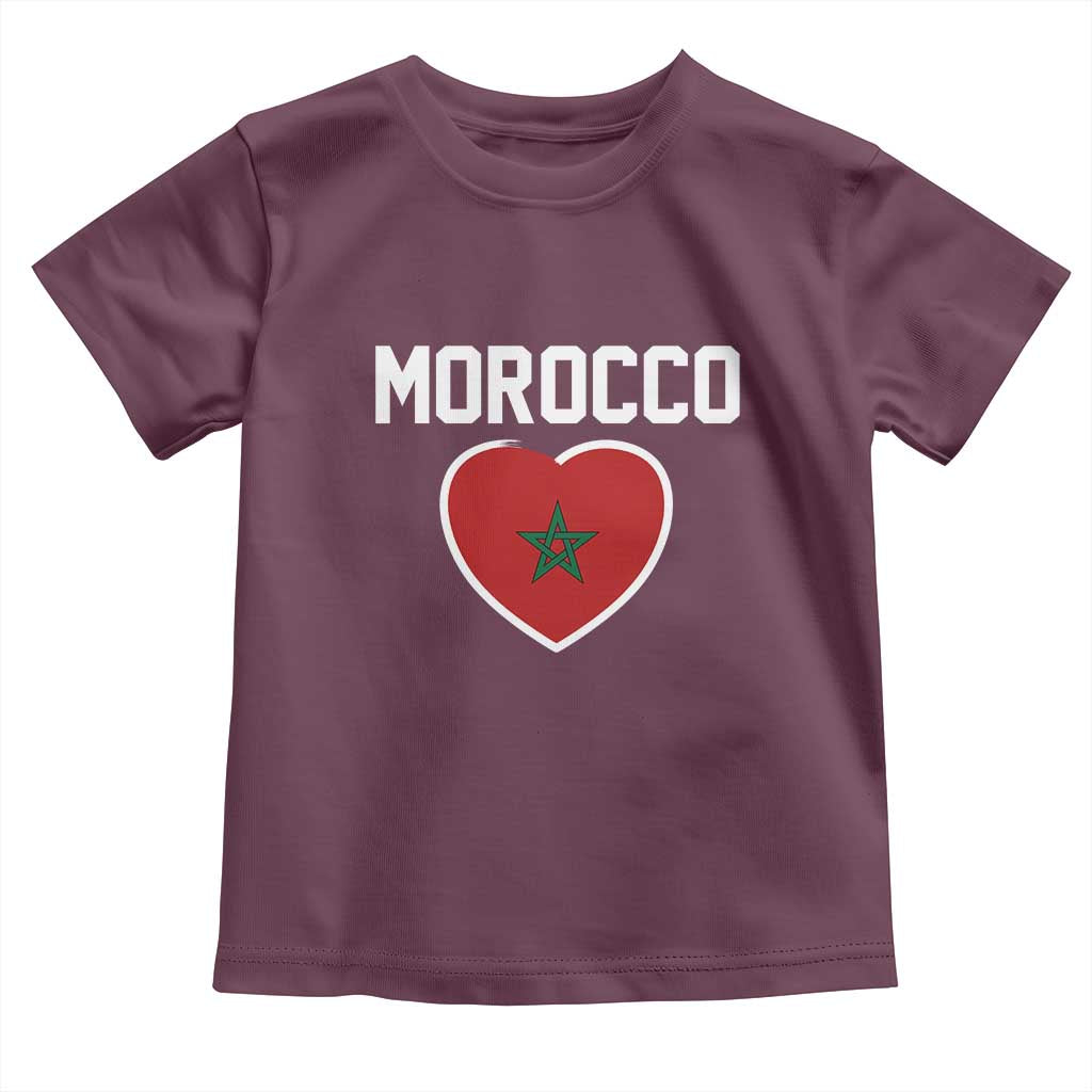 Morocco Heart Flag Toddler T Shirt Patriotic Love Gift for Proud Moroccan