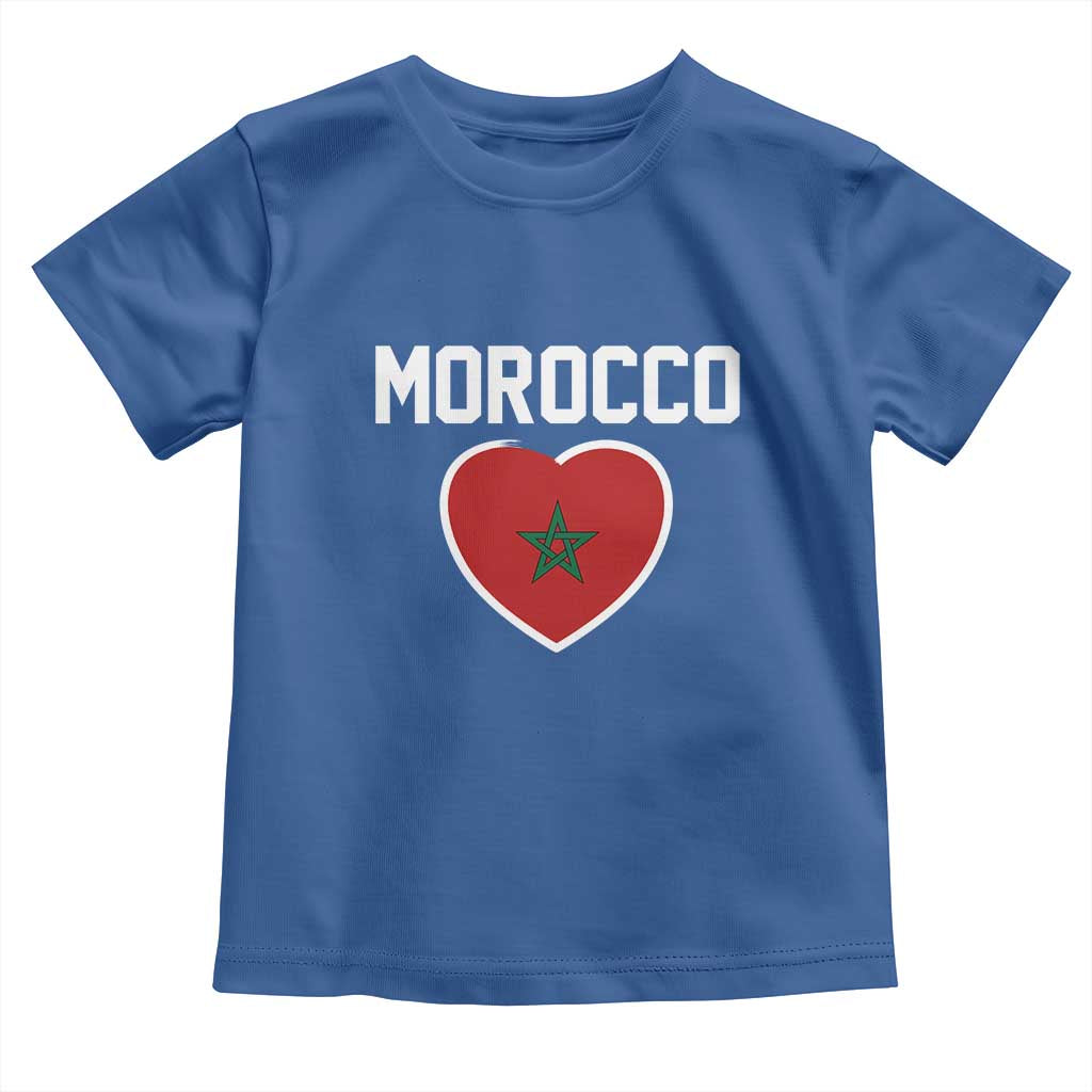 Morocco Heart Flag Toddler T Shirt Patriotic Love Gift for Proud Moroccan
