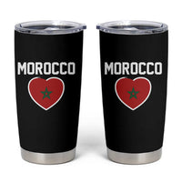 Morocco Heart Flag Tumbler Cup Patriotic Love Gift for Proud Moroccan