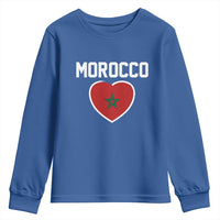 Morocco Heart Flag Youth Sweatshirt Patriotic Love Gift for Proud Moroccan