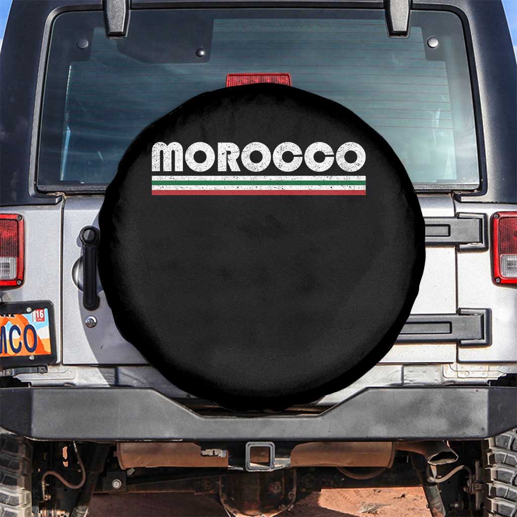 Morocco Spare Tire Cover Retro Vintage Stripes Patriotic Pride Gift for Proud Moroccan