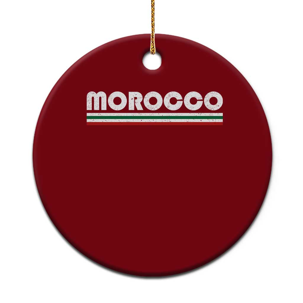 Morocco Ceramic Ornament Retro Vintage Stripes Patriotic Pride Gift for Proud Moroccan