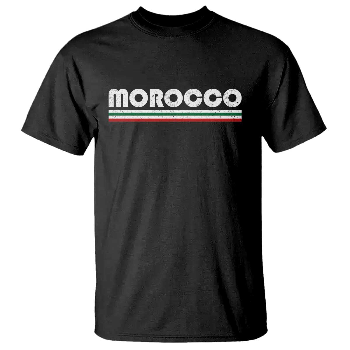 Morocco T Shirt Retro Vintage Stripes Patriotic Pride Gift for Proud Moroccan