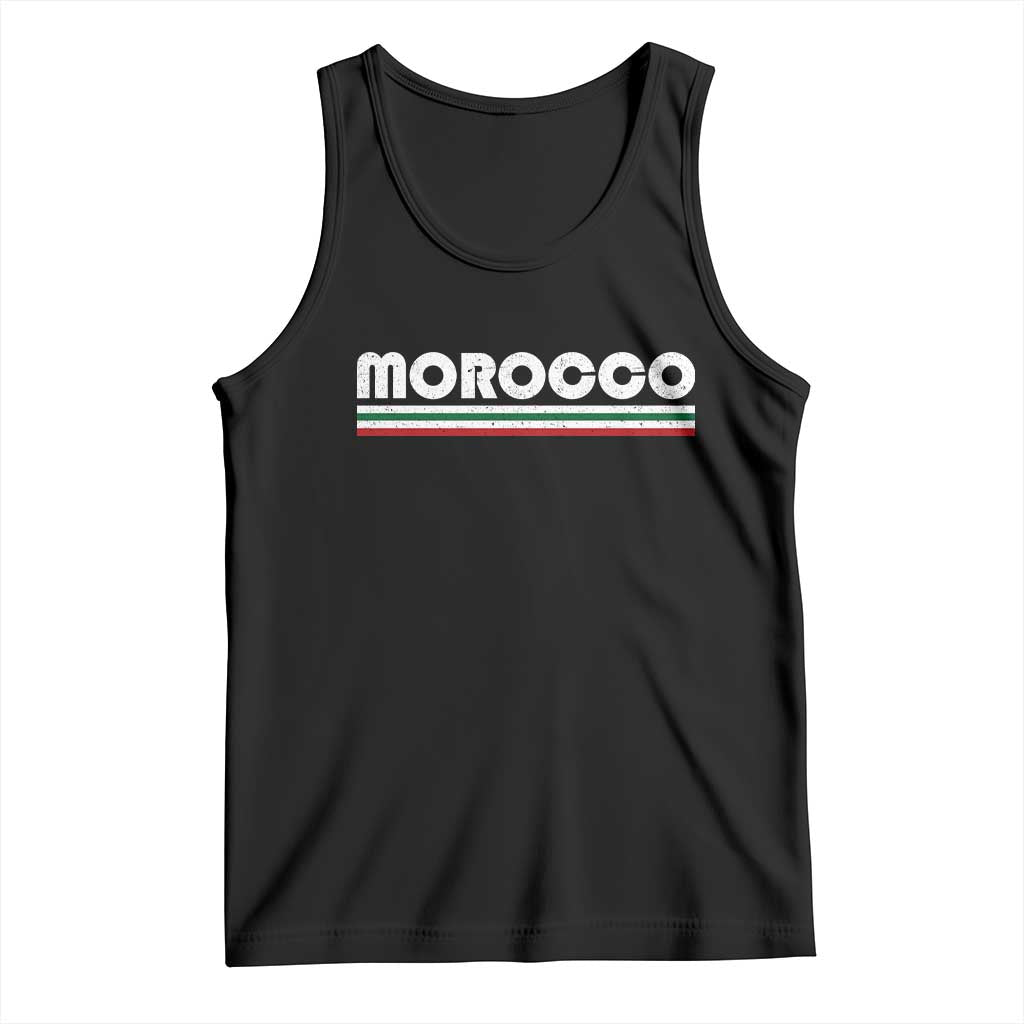 Morocco Tank Top Retro Vintage Stripes Patriotic Pride Gift for Proud Moroccan