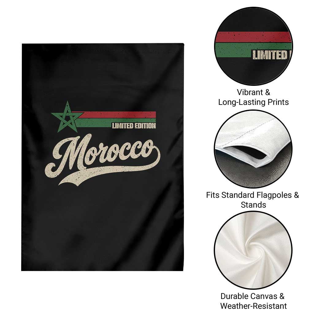 Morocco Garden Flag Limited Edition Vintage Moroccan Pride Retro