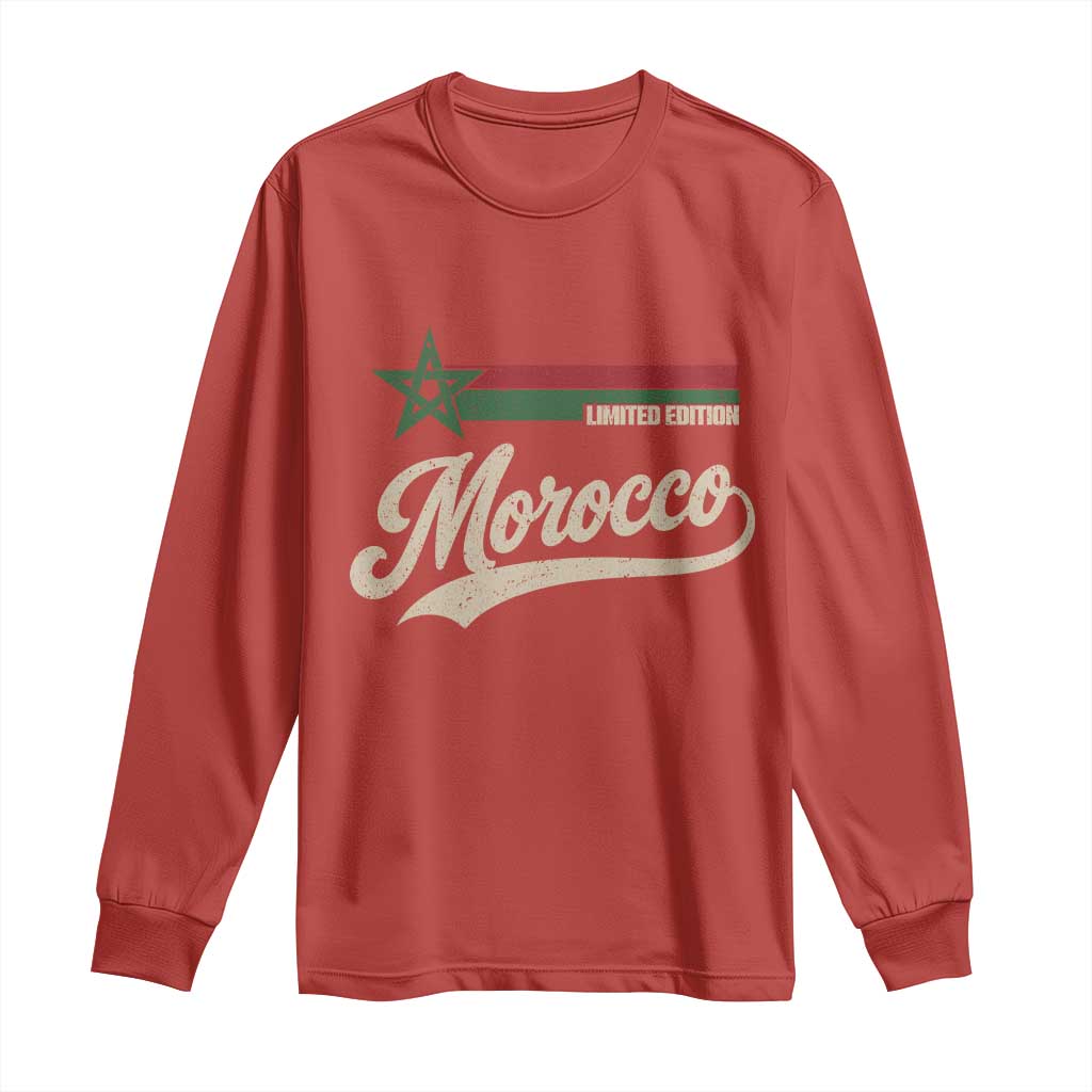 Morocco Long Sleeve Shirt Limited Edition Vintage Moroccan Pride Retro