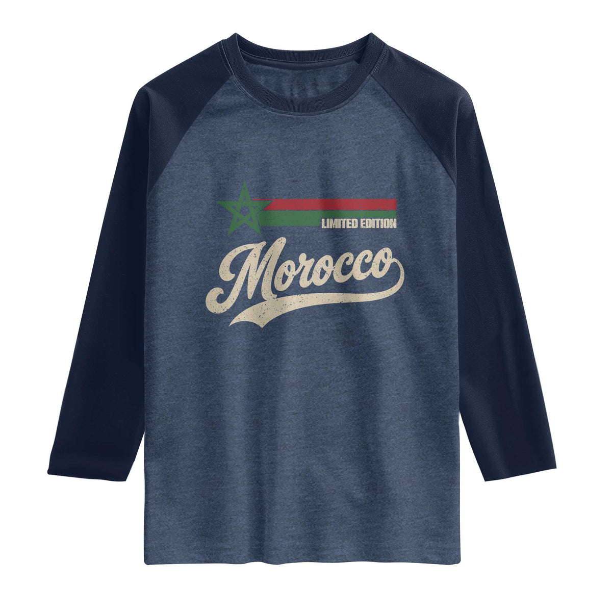 Morocco Raglan Shirt Limited Edition Vintage Moroccan Pride Retro