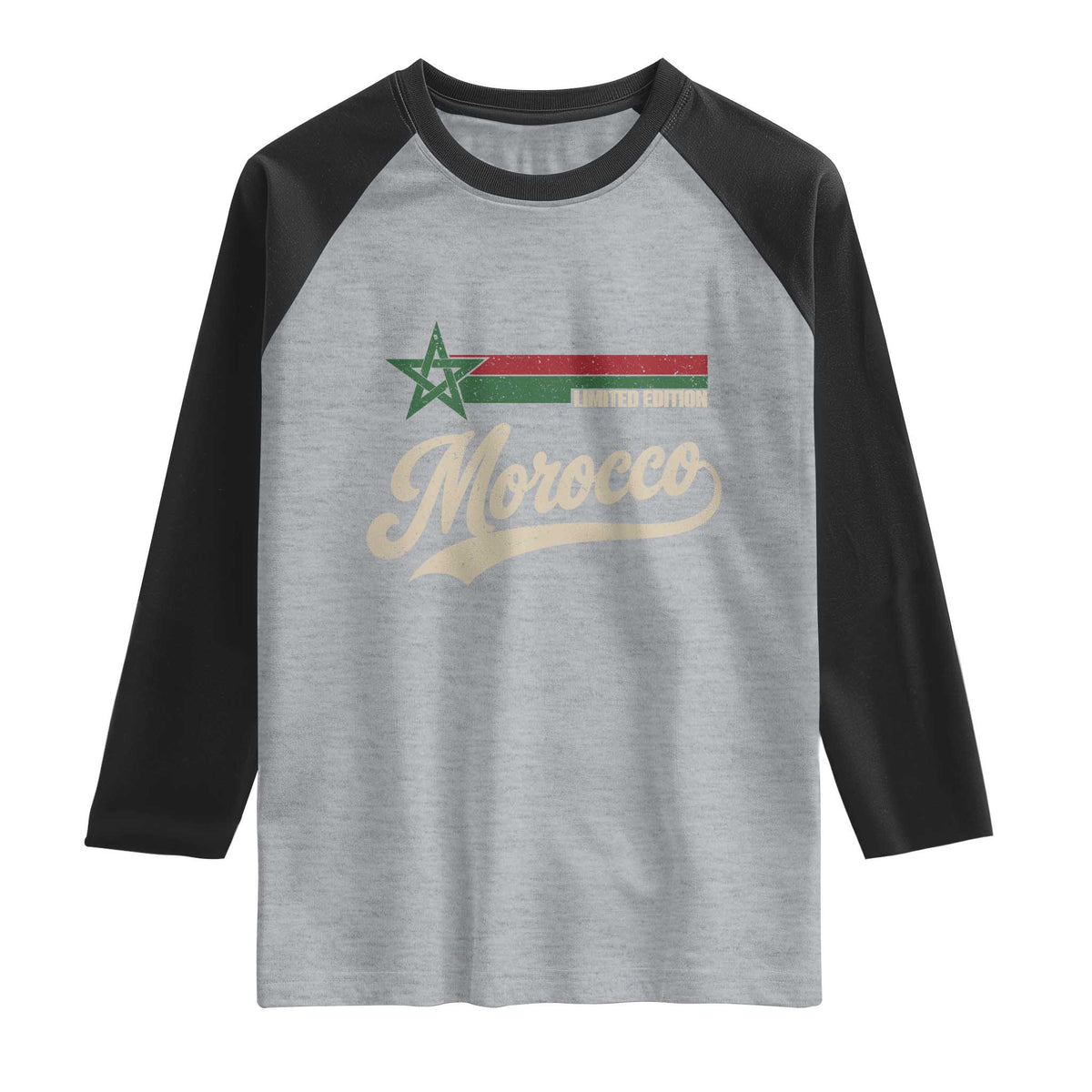 Morocco Raglan Shirt Limited Edition Vintage Moroccan Pride Retro