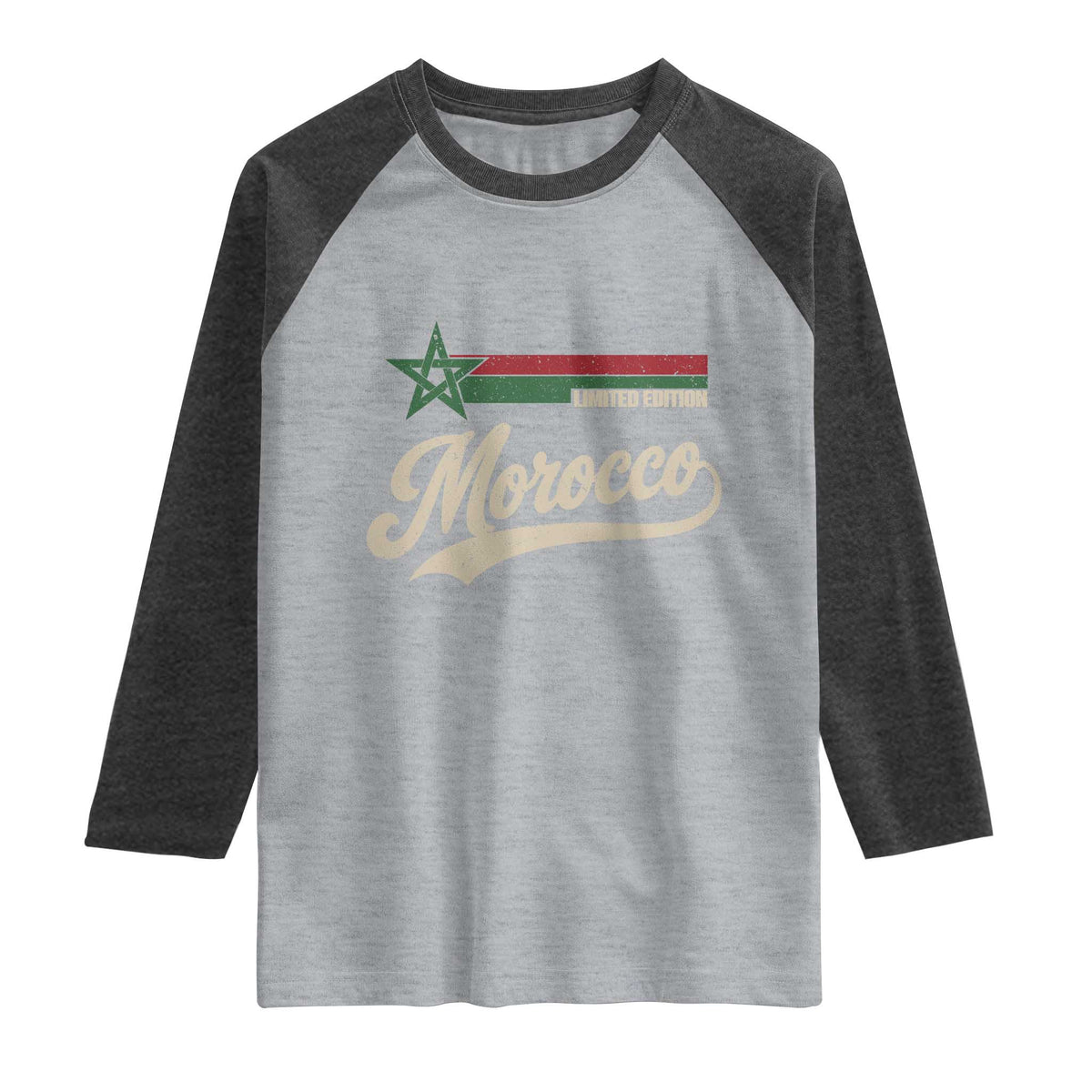 Morocco Raglan Shirt Limited Edition Vintage Moroccan Pride Retro