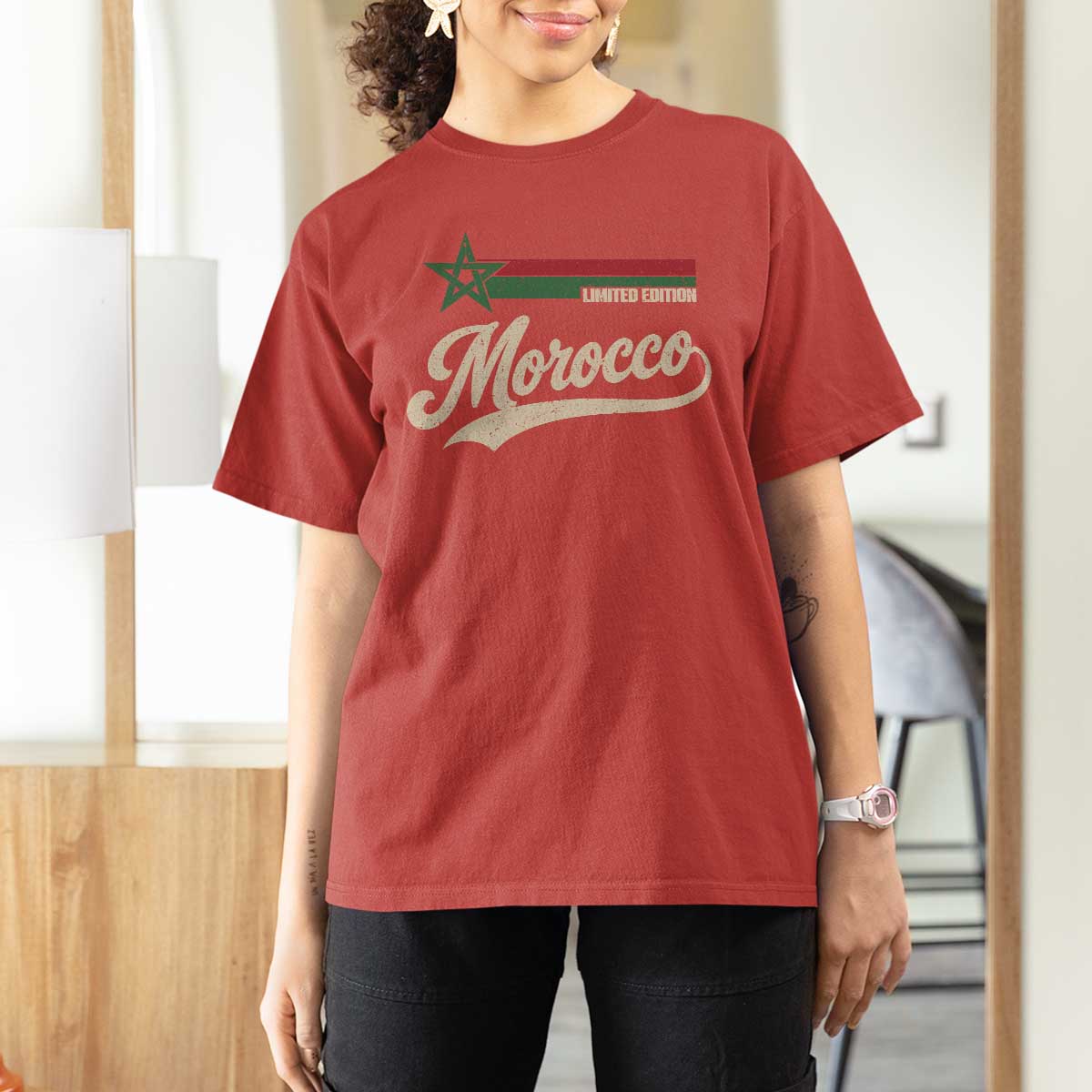 Morocco T Shirt For Women Limited Edition Vintage Moroccan Pride Retro