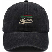 Morocco Washed Cotton Baseball Cap Limited Edition Vintage Moroccan Pride Retro