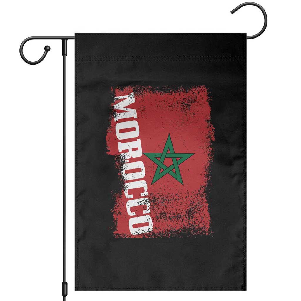 Morocco Flag Distressed Vintage Patriotic Pride Gift for Proud Moroccan Garden Flag