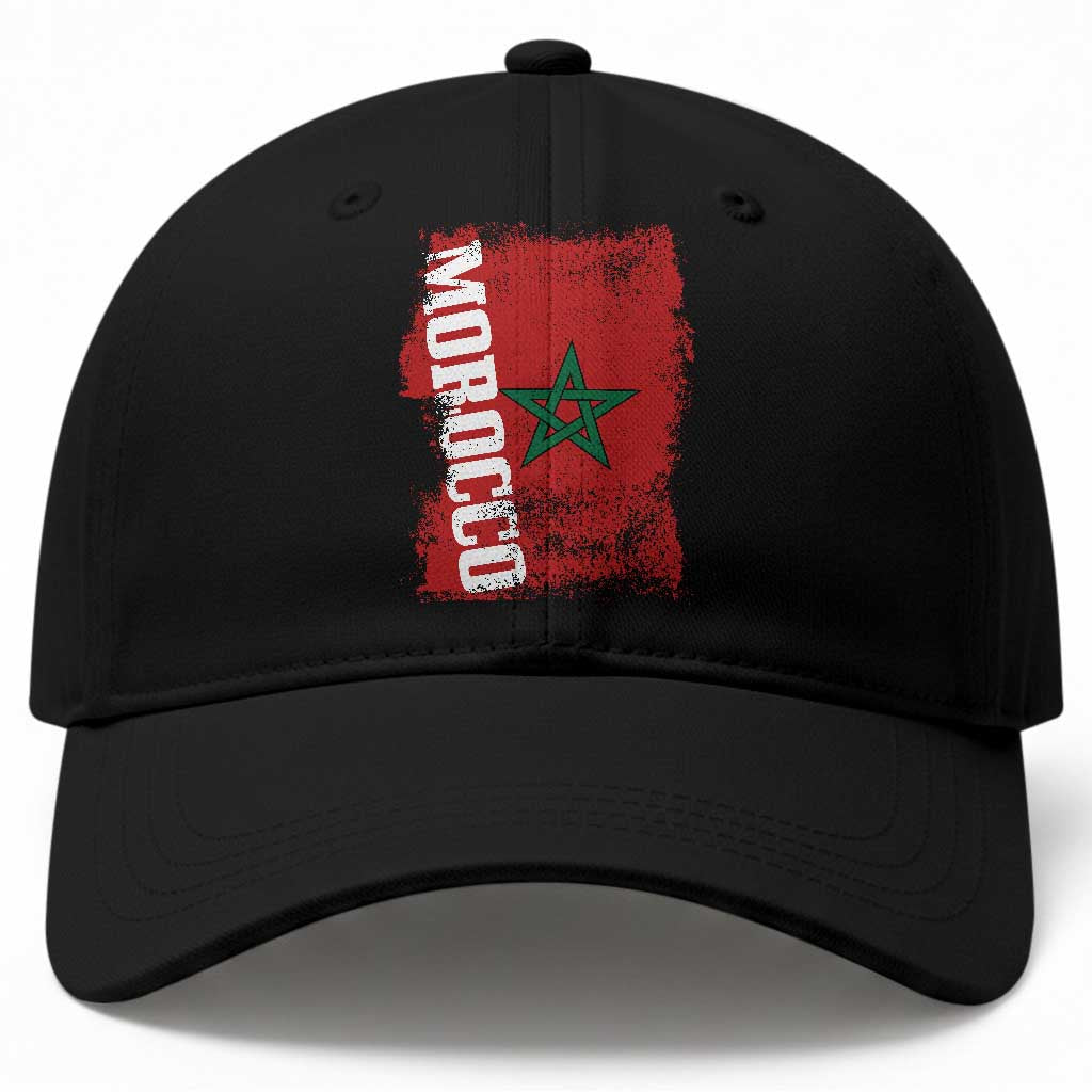Morocco Flag Distressed Vintage Patriotic Pride Gift for Proud Moroccan Baseball Cap
