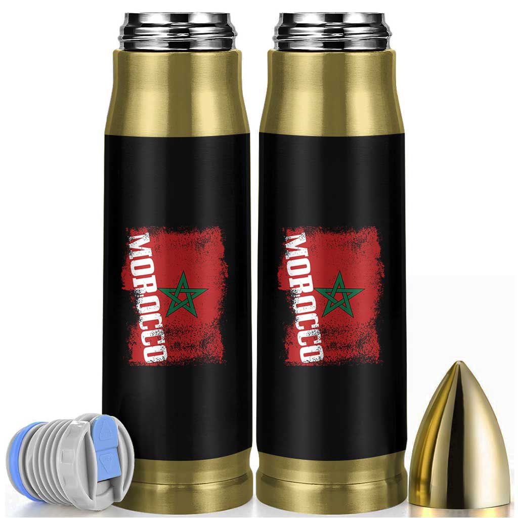 Morocco Flag Distressed Vintage Patriotic Pride Gift for Proud Moroccan Bullet Tumbler