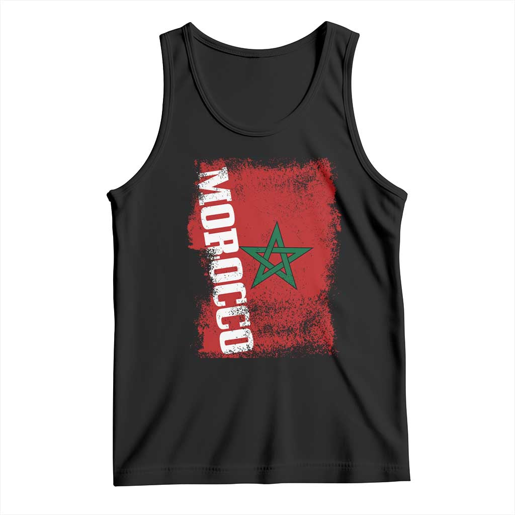 Morocco Flag Distressed Vintage Patriotic Pride Gift for Proud Moroccan Tank Top
