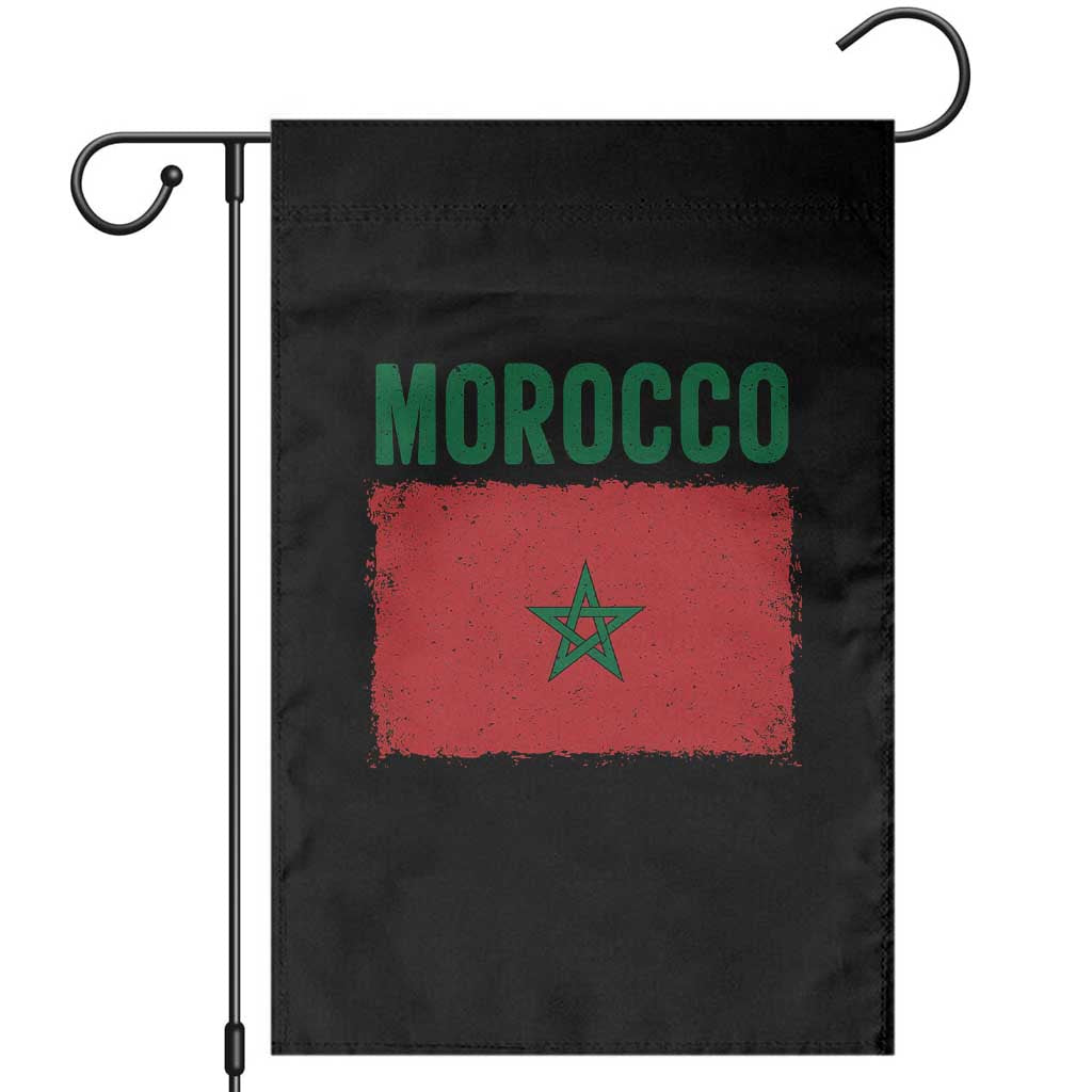 Morocco Flag Garden Flag Vintage Distressed Patriotic Pride Gift for Proud Moroccan