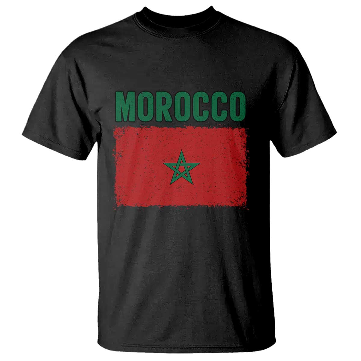 Morocco Flag T Shirt Vintage Distressed Patriotic Pride Gift for Proud Moroccan