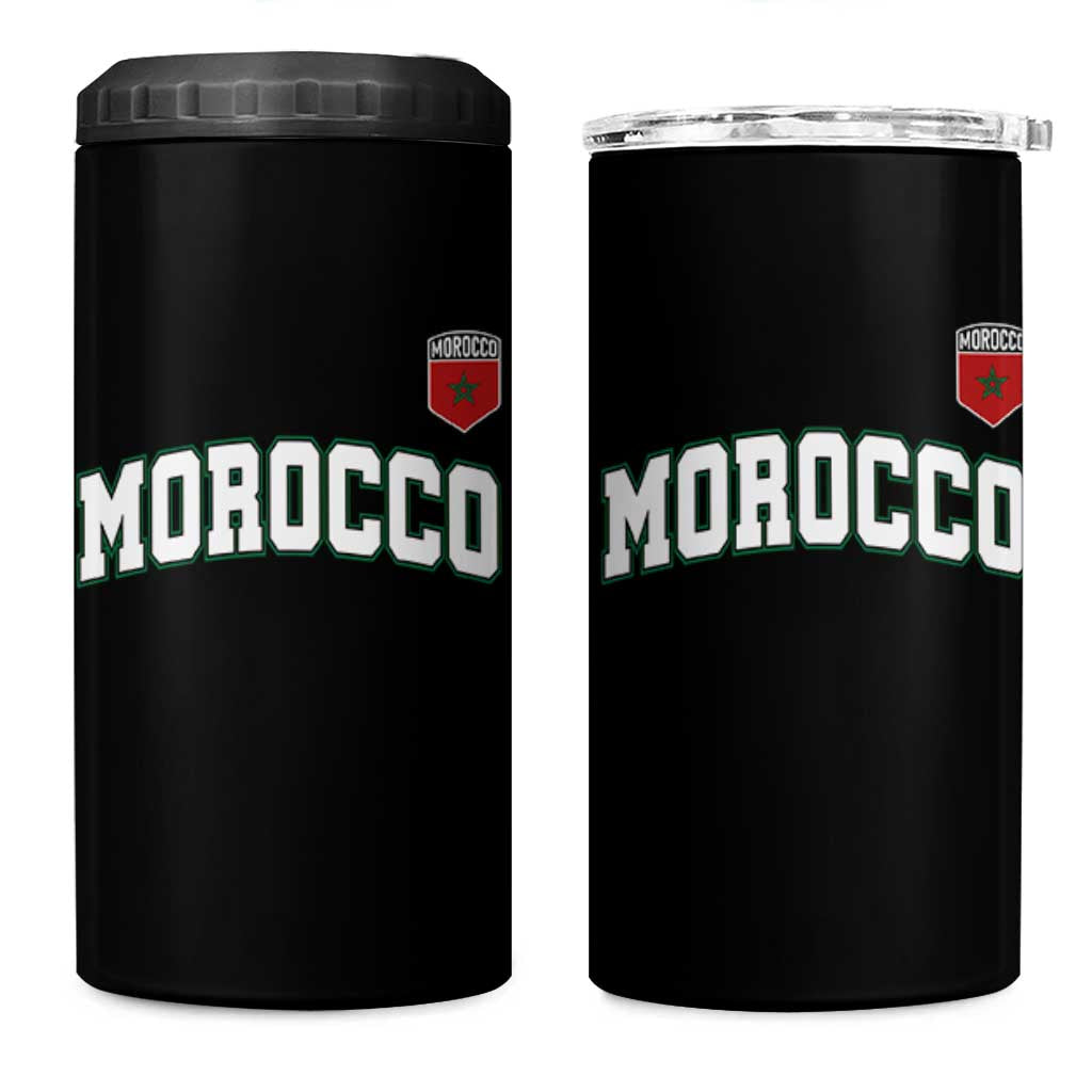 Morocco Moroccan Flag Vintage Pride 4 in 1 Can Cooler Tumbler