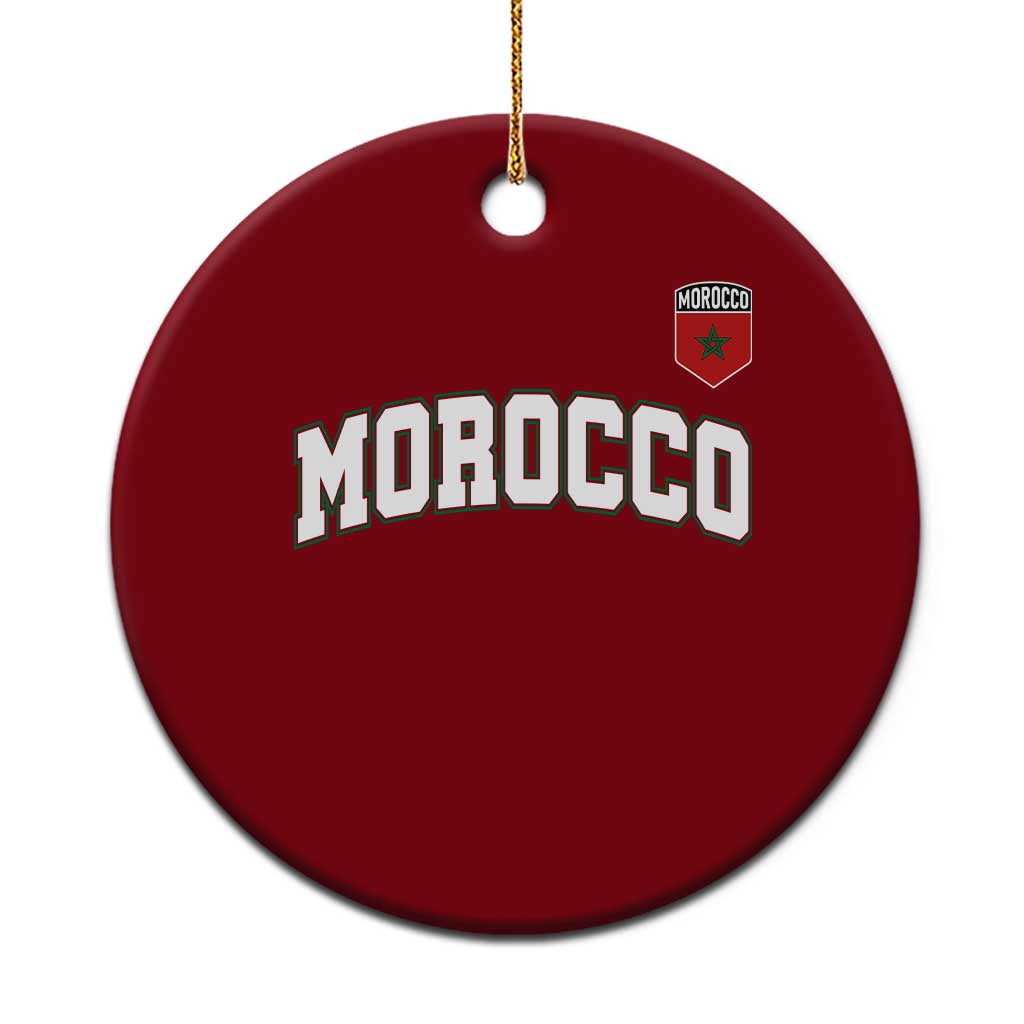 Morocco Moroccan Flag Vintage Pride Ceramic Ornament