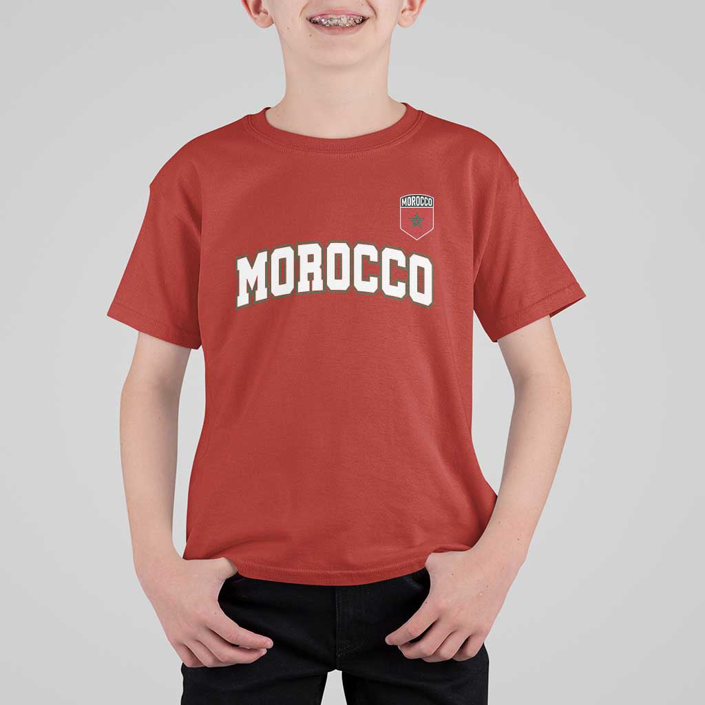 Morocco Moroccan Flag Vintage Pride T Shirt For Kid