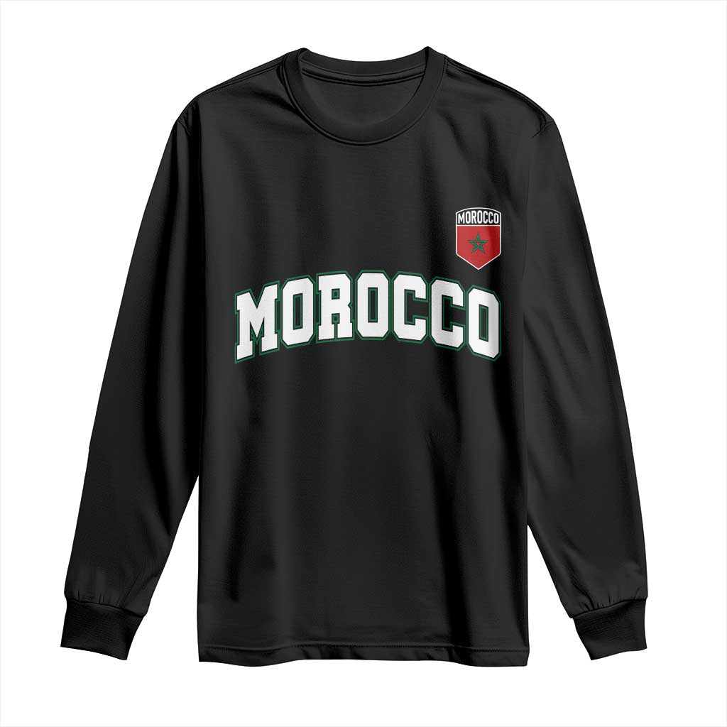 Morocco Moroccan Flag Vintage Pride Long Sleeve Shirt