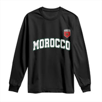 Morocco Moroccan Flag Vintage Pride Long Sleeve Shirt