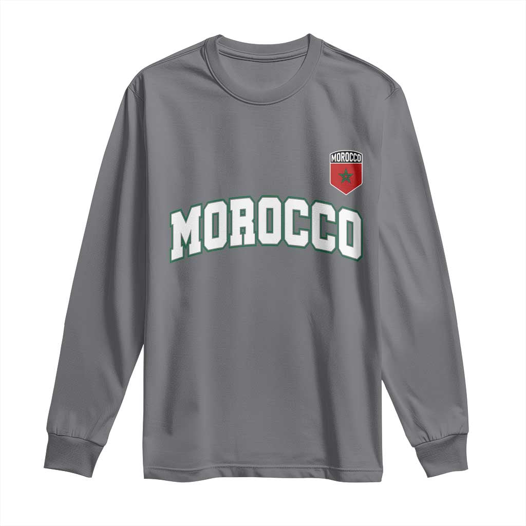 Morocco Moroccan Flag Vintage Pride Long Sleeve Shirt