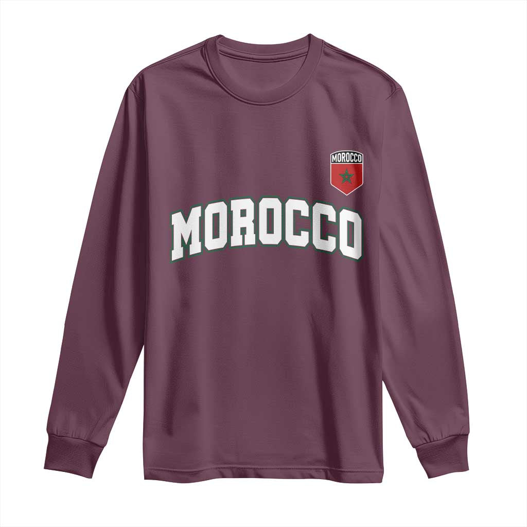 Morocco Moroccan Flag Vintage Pride Long Sleeve Shirt