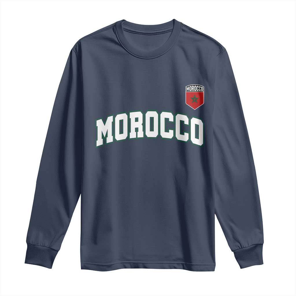 Morocco Moroccan Flag Vintage Pride Long Sleeve Shirt