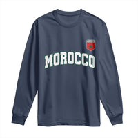 Morocco Moroccan Flag Vintage Pride Long Sleeve Shirt