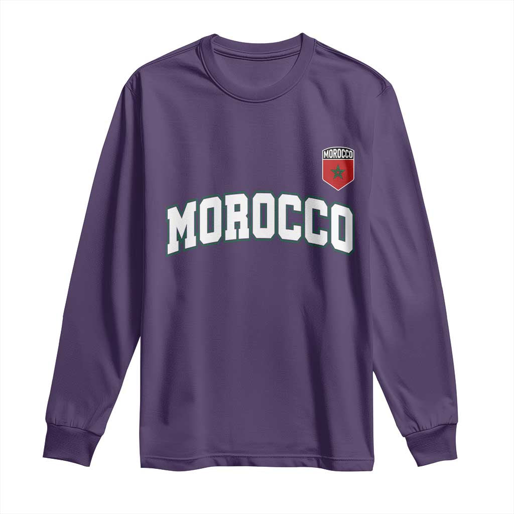 Morocco Moroccan Flag Vintage Pride Long Sleeve Shirt