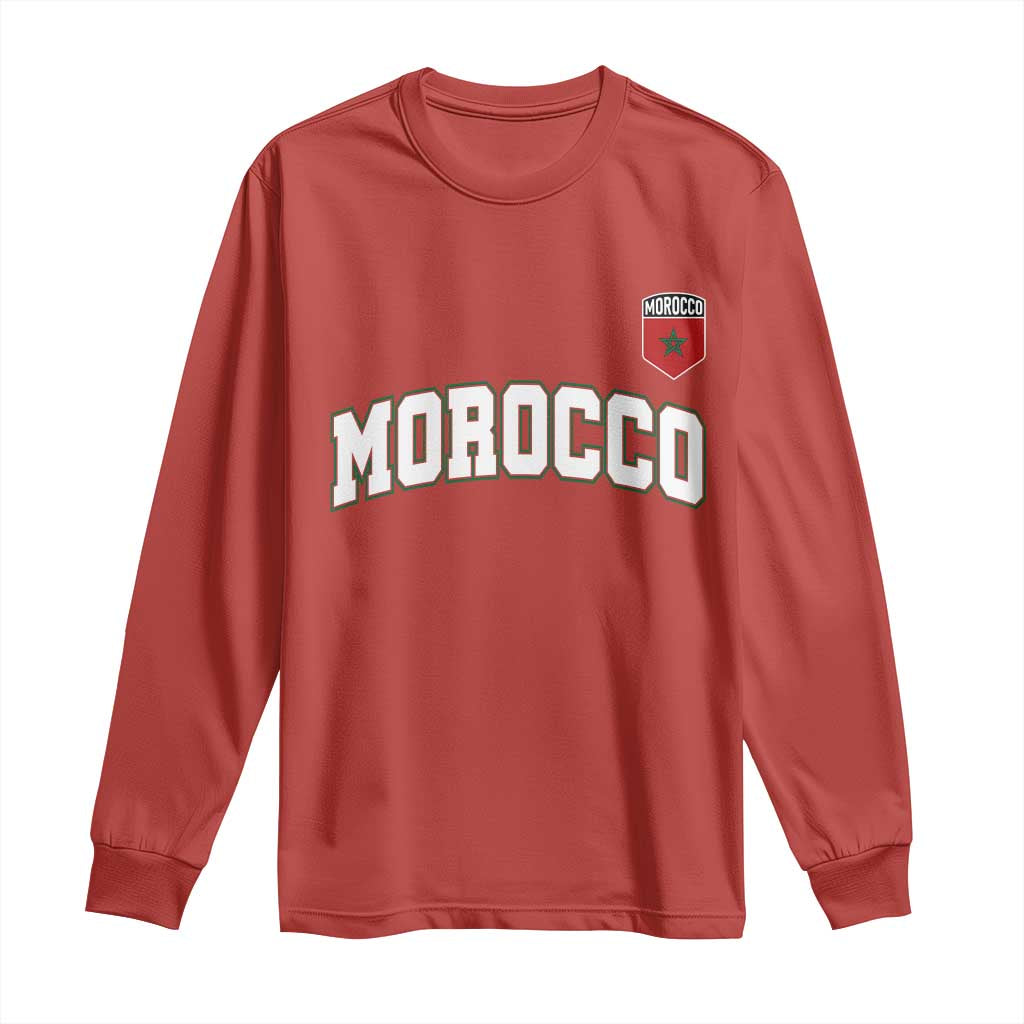 Morocco Moroccan Flag Vintage Pride Long Sleeve Shirt