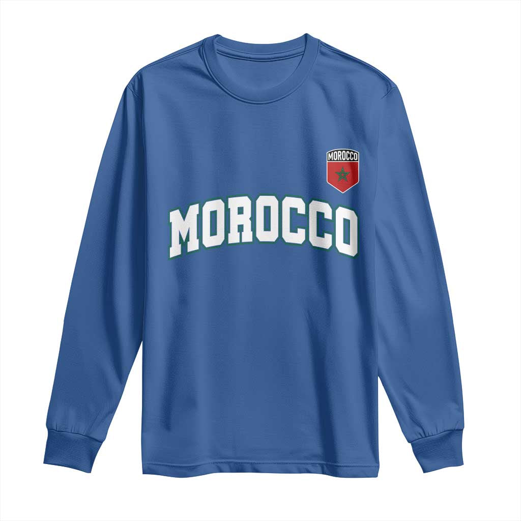 Morocco Moroccan Flag Vintage Pride Long Sleeve Shirt