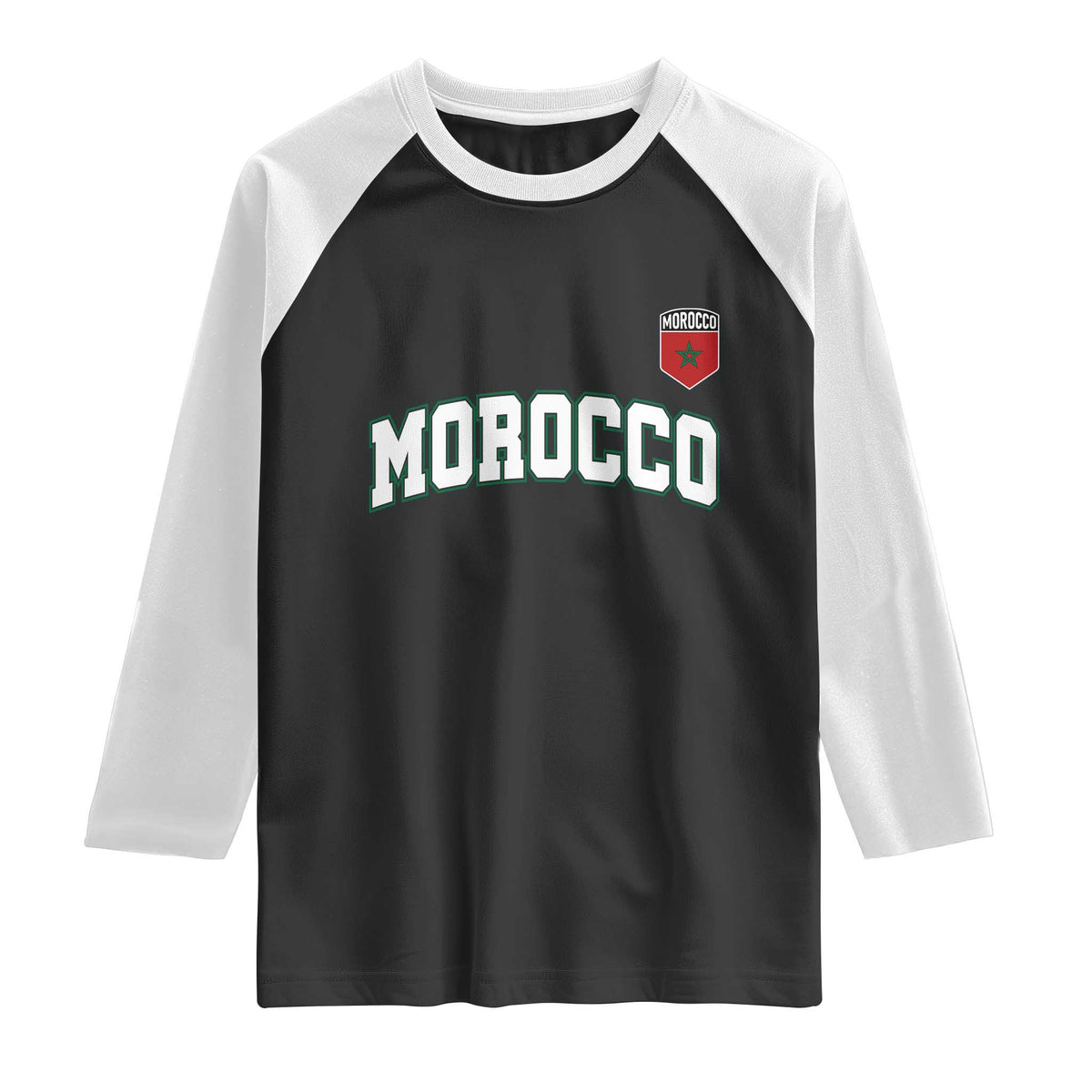 Morocco Moroccan Flag Vintage Pride Raglan Shirt