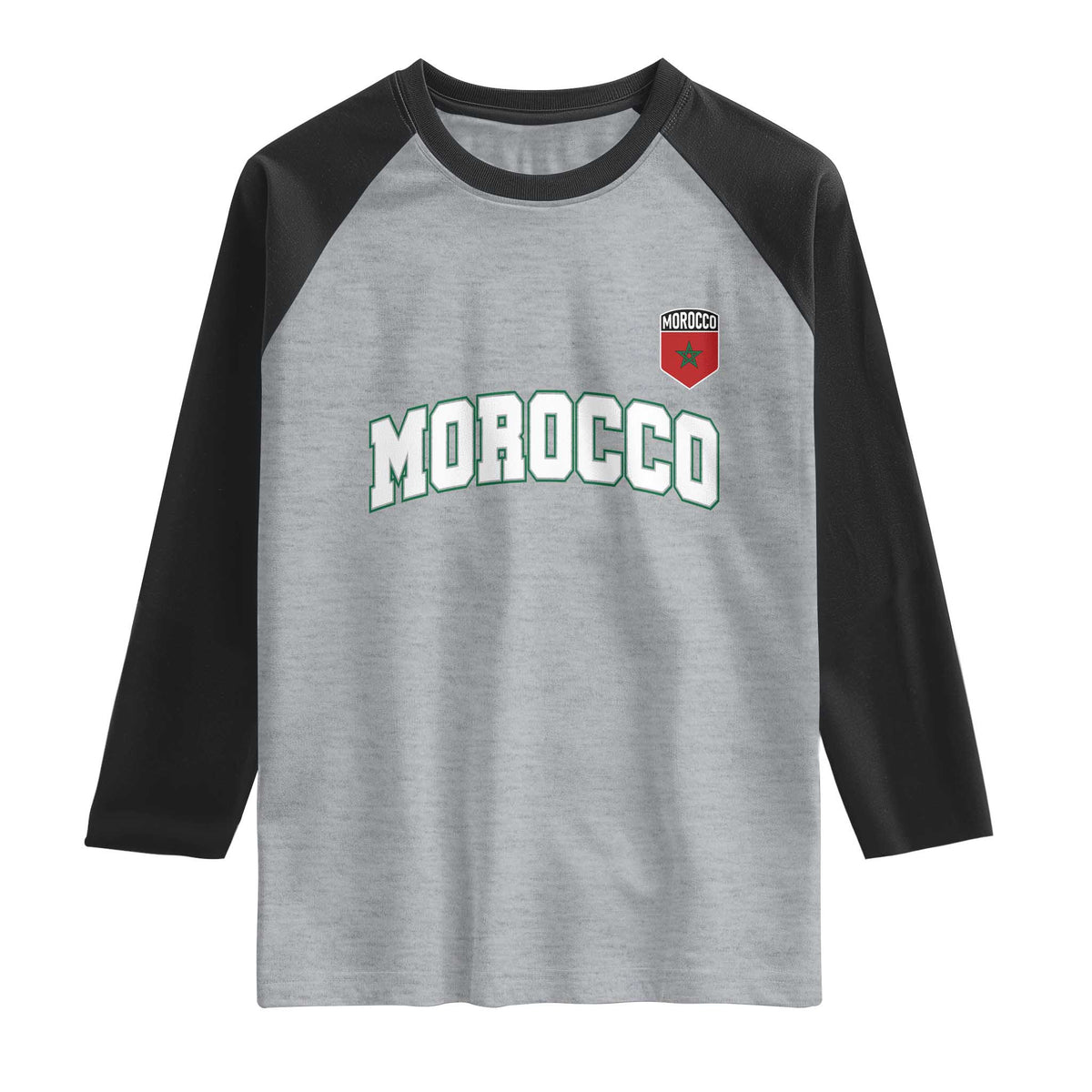Morocco Moroccan Flag Vintage Pride Raglan Shirt