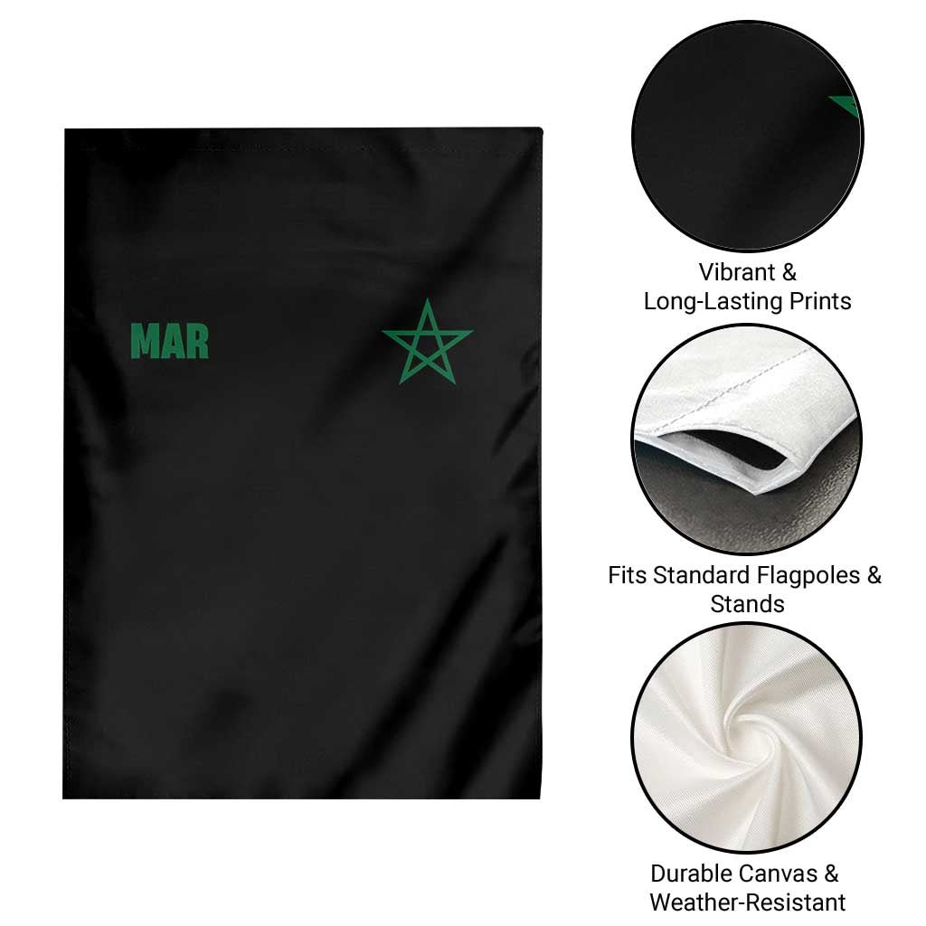 Morocco Garden Flag Green Star Minimalist Patriotic Pride Gift for Proud Moroccan