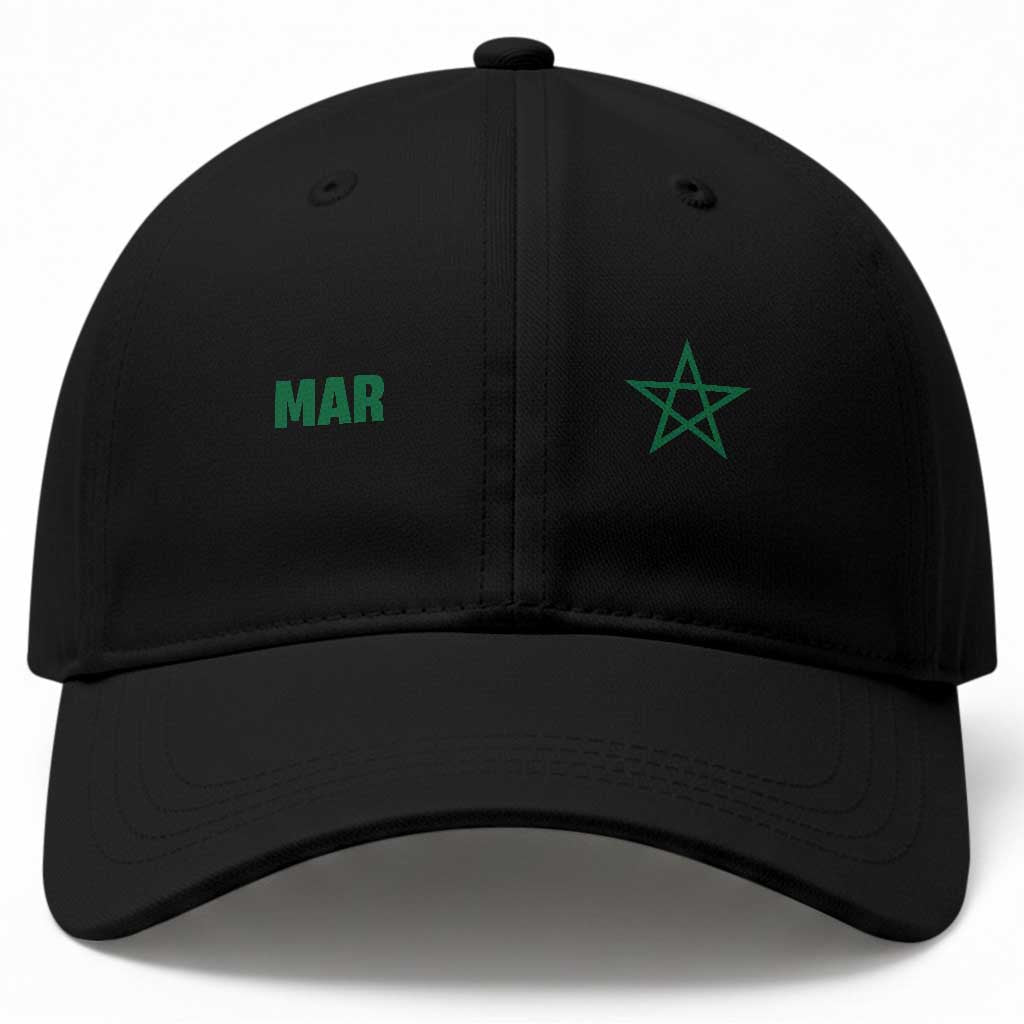 Morocco Baseball Cap Green Star Minimalist Patriotic Pride Gift for Proud Moroccan