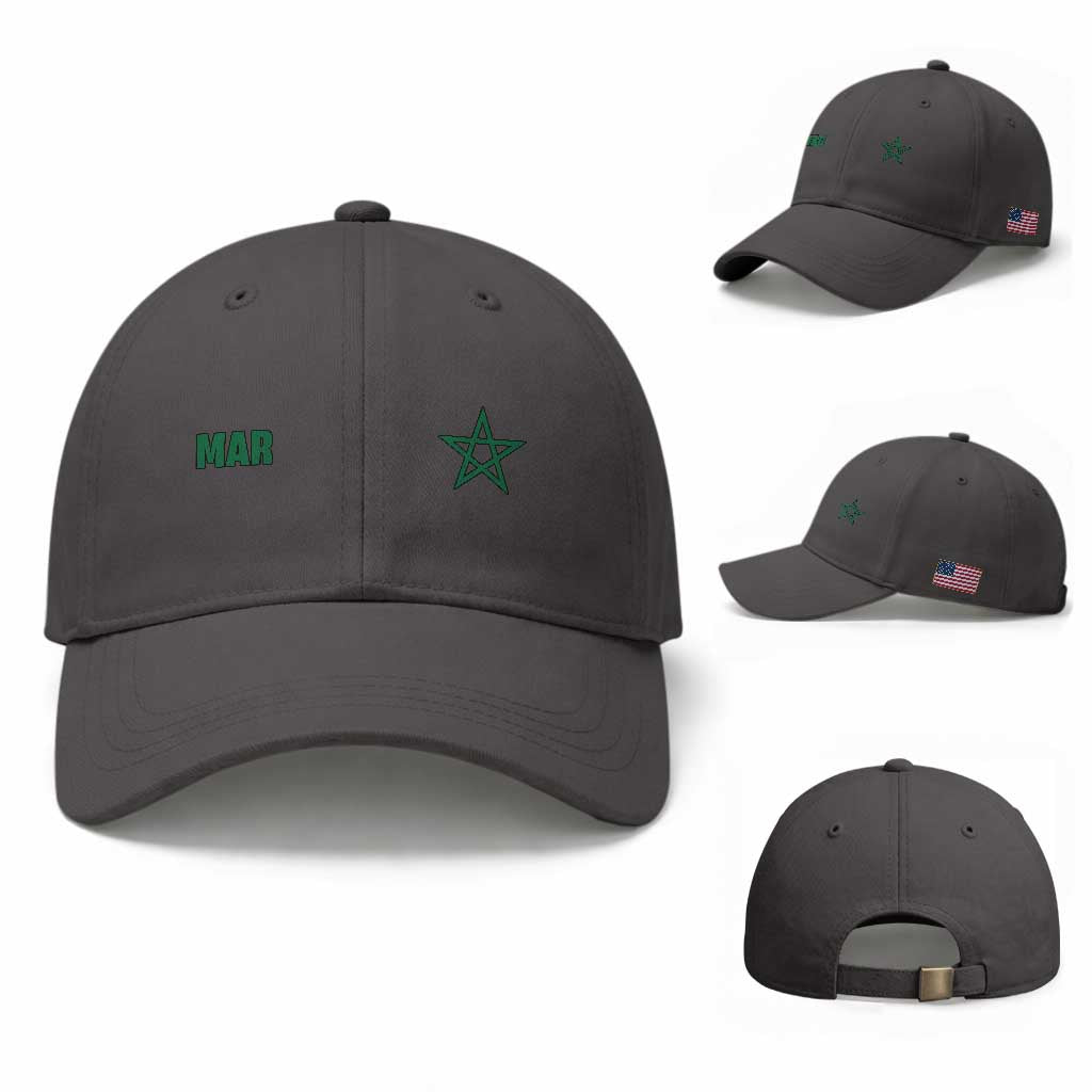 Morocco Baseball Cap Green Star Minimalist Patriotic Pride Gift for Proud Moroccan