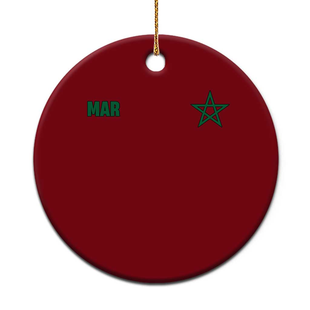 Morocco Ceramic Ornament Green Star Minimalist Patriotic Pride Gift for Proud Moroccan