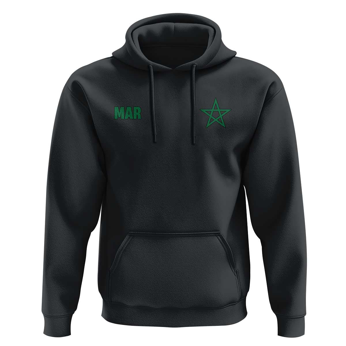 Morocco Hoodie Green Star Minimalist Patriotic Pride Gift for Proud Moroccan