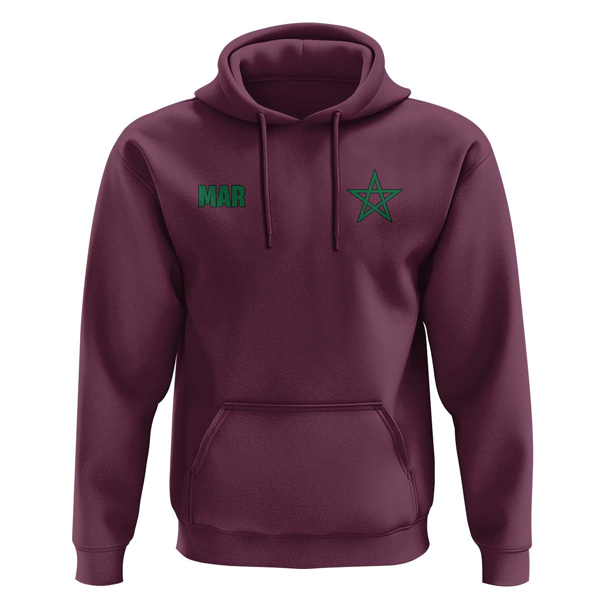 Morocco Hoodie Green Star Minimalist Patriotic Pride Gift for Proud Moroccan