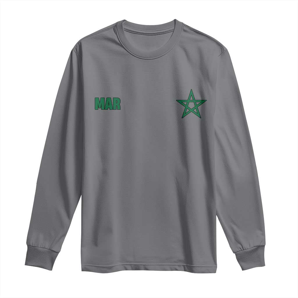 Morocco Long Sleeve Shirt Green Star Minimalist Patriotic Pride Gift for Proud Moroccan