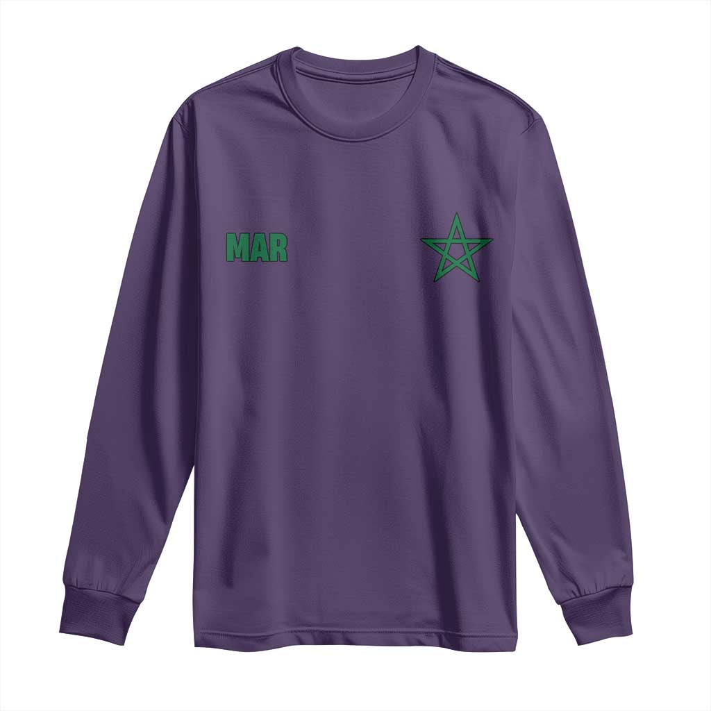 Morocco Long Sleeve Shirt Green Star Minimalist Patriotic Pride Gift for Proud Moroccan