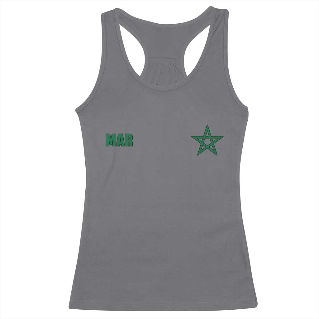 Morocco Racerback Tank Top Green Star Minimalist Patriotic Pride Gift for Proud Moroccan